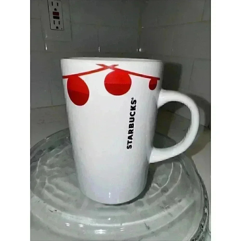 Starbucks Christmas Mug Coffee Cup Red Dot Holiday Ornament 10 Oz 2012 White